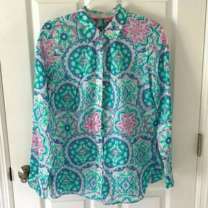 Talbots classic cotton floral shirt